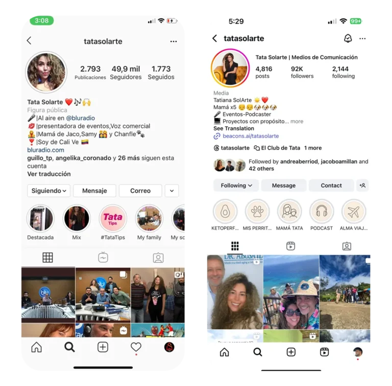 Andrea Berrio auditando redes sociales para negocios latinos en EE.UU.